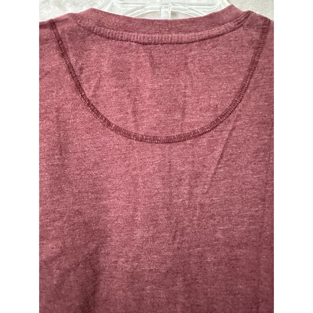 WEATHERPROOF VINTAGE T-Shirt Men's Size Medium HENLEY STYLE Heather Cabernet